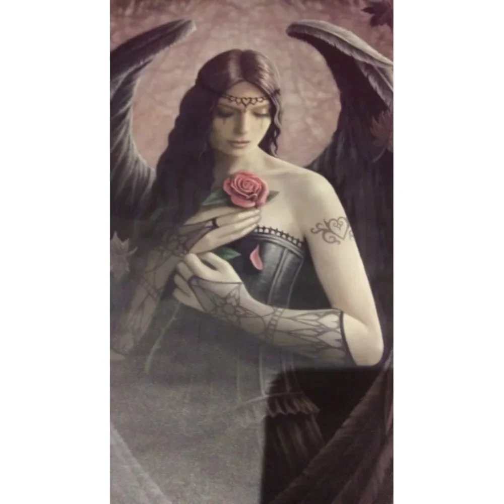 Design Toscano Scroll of Female Angel with Black Wings